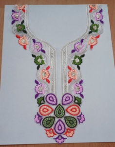 Soft Tulle Embroidered Collar with 3D Floral Appliques Handmade in India Elegant Patches for <b>Clothing</b> <b>Accessory</b> - Product Image 2