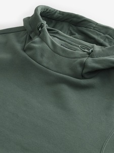 Veste d'hiver OEM de haute qualité 100% coton double couche à capuche avec logo 3D brodé teint en plaine tricoté style ample - Product Image 4