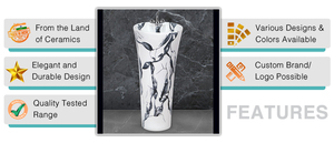 อ่างล้างมือจากเซรามิกทรงวงรีสวยงามอ่างล้างมือสำหรับห้องน้ำ - Product Image 3