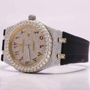 High-End Luxury Gold Moissanite Square <b>Watch</b> for Men and Women <b>Waterproof</b> Design with Mechanical Movement Stainless Steel Strap - Product Image 2