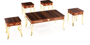 Mesa de Té Sahra Resistente de MDF + Metal, Diseño Clásico Moderno Antiguo, Mueble Decorativo para Sala de Estar, Oficina en Casa o Uso en Hoteles - Product Image 6