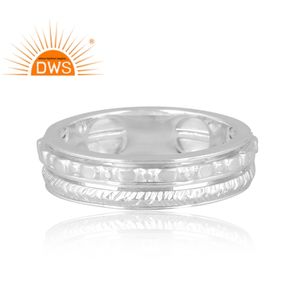 Nuevo diseño de patrón Anillo de banda de plata esterlina Diseño personalizado Joyería para mujer Regalo para ella. - Product Image 3