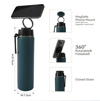 Bouteille d'eau de sport réutilisable en acier inoxydable isolée de 500 ml pour la gym et le fitness, avec couvercle magnétique, idéale pour les compléments pré-entraînement