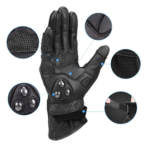 OEM Motorcycle Racing Gloves Manufacturer | Custom Logo Leather Riding Gloves | Wholesale Protective Motorbike Gloves Supplier - Product Image 3