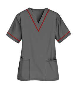 Top ventes OEM, vente en gros, design personnalisé, uniforme d'hôpital pour femmes, hauts de gommage pour soins infirmiers, ensemble de gommage aux figues, haut tunique pour soins infirmiers - Product Image 5