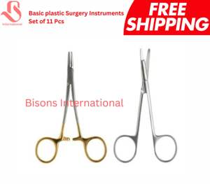 Kit d'instruments de chirurgie manuels en plastique BISONS, 11 pièces, en acier inoxydable, réutilisable, certifié CE - Product Image 6