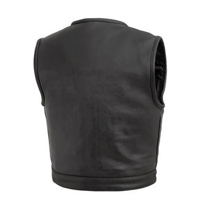 Chaleco de Motocicleta de Cuero Personalizado para Hombre, Cuero Genuino de Grado A, Reversible, Informal, Ropa de Abrigo de Invierno para Motociclistas, OEM - Product Image 2