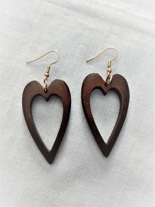 Superventas 2024 última tendencia moda encanto pendientes simples joyería mujer cuentas de madera pendientes venta al por mayor personalización - Product Image 5