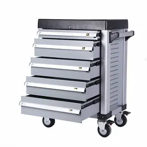 Neatly Tool Box Storage Chest 5-Drawer Industrial heavy tool cabinet with aluminum alloy tabletop pusher