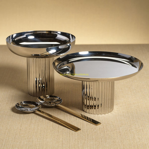 Cuenco de fruta de Pedestal de Metal antiguo dorado, ensaladera decorativa con borde festoneado, centro de mesa elegante para mesa de comedor, fiesta de boda - Product Image 5