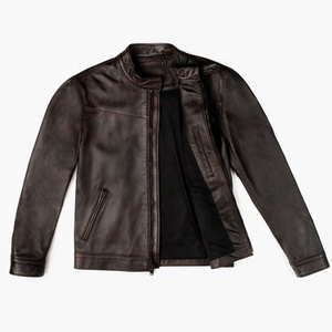 Factory Direct New Style Men's Leather Jacket Canvas <b>Stand</b> Collar Front Logo-Waterproof Windproof Breathable Casual Jacket - Product Image 4