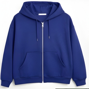 Fabricante de Ropa de Calle Informal de Peso Pesado, Sudadera con Capucha y Cremallera de Felpa de Polialgodón para Hombre, Marca Privada, Color Liso - Product Image 1