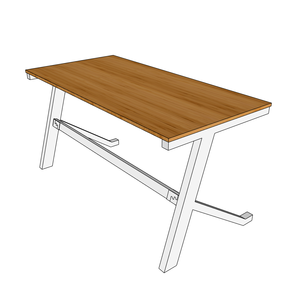 BFYB005-YBamboo โต๊ะคอมพิวเตอร์ขนาด 140x70 ซม. พร้อมขาเหล็กประกอบสำเร็จ - Product Image 6