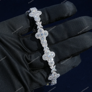 Pear & Round Cut Moissanite Diamond 925 Sterling Silver Hip Hop Ice Out Luxury Classic Style <b>Tennis</b> Bracelet Manufacturing India - Product Image 3