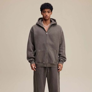 Sweat-shirts en coton 100% de 420 g/m², impression personnalisée, broderie de logo, polaire épaisse, sweat-shirt à fermeture éclair surdimensionné pour l'hiver - Product Image 1