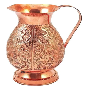 Pichet ornemental en cuivre antique pichet à eau décoratif et fonctionnel idéal pour l'hydratation quotidienne disponible au prix de gros - Product Image 4