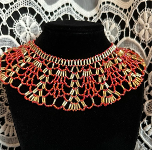 Collar de Cadena con Cuentas Estilo Western, Único y de Alta Calidad, con Flecos y Banda de Cuentas - SN HANDICRAFTS, Regalo para Boda/Compromiso - Product Image 2