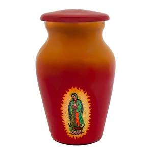 Mini urne Guadalupe, option charme d'amour, urne artisanale en aluminium pour cendres humaines - Product Image 2