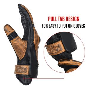 Guantes de moto de cuero estilo retro guantes de carreras - Product Image 5