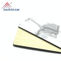 Panneau composite en aluminium pour conteneur de cuisine en marbre noir brossé