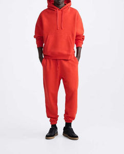 Chándal Deportivo para Hombre, Color Rojo, 100% Algodón, Talla Grande, Transpirable, Corte Regular, con Capucha, Estilo Informal, para Invierno, OEM - Product Image 2