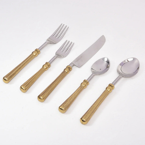 Juego de cucharas para servir de cubiertos de acero inoxidable respetuosas con el medio ambiente al por mayor de 6 piezas fabricante indio mate polaco fiesta - Product Image 4