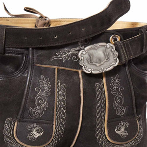 กางเกงขาสั้นหนังสำหรับออกกำลังกายทำจากผ้าขนสัตว์คุณภาพดีลายปักเป็นมิตรกับสิ่งแวดล้อมสำหรับวิ่งออกกำลังกาย - Product Image 2