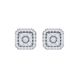 Certified Gold Real Diamond Square <b>Stud</b> <b>Earring</b> 14K Rose Yellow Gold Plated Geometric <b>Emerald</b> Stone Engagement Gift 0.15ct - Product Image 2