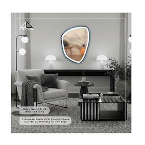 Espejo con marco recubierto de PVD de acero inoxidable de diseño moderno para tocador de baño con apariencia elegante y larga durabilidad de la India - Product Image 5