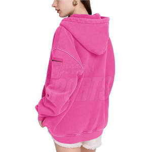 Suéter de gran tamaño Sudaderas con capucha de lavado ácido para mujer Ropa de calle de alta calidad Sudaderas con capucha de lavado ácido - Product Image 4