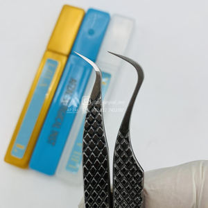 Pince à cils en acier inoxydable violet or rose de haute qualité outil d'extension de cils durable en gros - Product Image 6