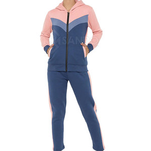 บริการ OEM ชุดเซ็ทลำลองสำหรับผู้หญิง ฤดูหนาว ลายเรียบ ผ้าโพลีเอสเตอร์ 100% ชุด 2 ชิ้น ขายส่งราคาพิเศษ รับสกรีนโลโก้ - Product Image 1