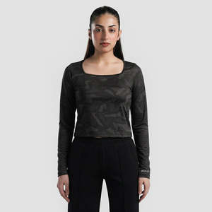 เสื้อโยคะรัดรูปสีดำ Tempo - Product Image 1