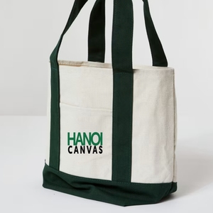 Sac fourre-tout en coton écologique personnalisé en gros, certifié BSCI, réutilisable, en toile, avec poignées, fabriqué au Vietnam, sans marque - Product Image 2