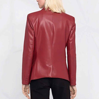 2026 Bestseller: Atmungsaktive, gehäkelte Damen-Motorradjacke aus echtem Rindsleder mit langen Ärmeln und 1 Knopf – Lässiger Crop-Stil