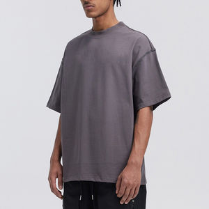 High Quality 100% Cotton <b>Men's</b> <b>T</b>-<b>Shirts</b> Light Weight Dropping Shoulder Oversized Streetwear Summer Wholesale Wear - Product Image 2