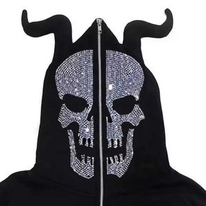 Sudadera de Forro Polar de Algodón con Pedrería para Hombre, Estilo Urbano, con Logotipo Personalizado para Gimnasio, Venta al Por Mayor - Product Image 1