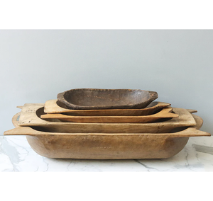 Bol à pâte décoratif en bois poli de luxe articles décoratifs assiette de service à salade motif végétal écologique - Product Image 3