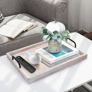 ถาดไม้คุณภาพสูง ถาดเสิร์ฟไม้ อุปกรณ์ครัว รูปทรงสี่เหลี่ยมผืนผ้า - Product Image 4