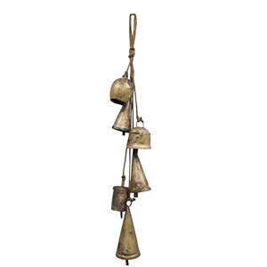 Carillon éolien rustique en fer recyclé style shabby chic pour décoration extérieure de patio, jardin ou cour - Product Image 1