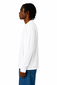 T-shirt blanc à manches longues fabriqué en Italie à partir de tissu de coton doux idéal pour les occasions décontractées tout au long de l'année - Product Image 3