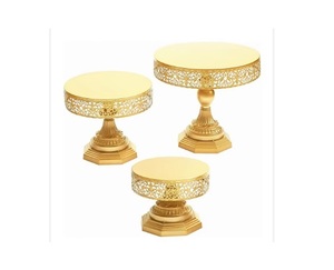 Support de gâteau de finition en or peint pour la conception de fête de mariage et d'anniversaire Support de gâteau classique - Product Image 1