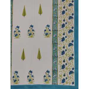 Hand Block Printed 100% Cotton Double Bedsheet Pillow Covers Eco-Friendly Classic Floral <b>King</b> <b>Size</b> <b>Sheets</b> 3-Piece Set for Home - Product Image 2