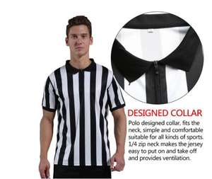Uniforme d'arbitre professionnel pour hommes et femmes Maillot d'arbitre de football thaïlandais Chemises d'arbitre de formation de football à demi-fermeture éclair en polyester - Product Image 4
