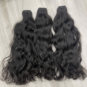 Extensions de cheveux humains vietnamiens bruts de qualité supérieure, naturellement ondulés, double trame, non traités, en mèches - Product Image 1