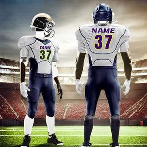 Uniforme de Fútbol Americano Sublimado Personalizado, Transpirable, de Talla Grande, Manga Corta, de Poliéster de Secado Rápido, a Precio de Fábrica - Product Image 1