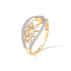 Bague ouverte en alliage plaqué or Cosmo Charm pour femmes, bijoux tendance avec incrustation de chiffres - Product Image 3