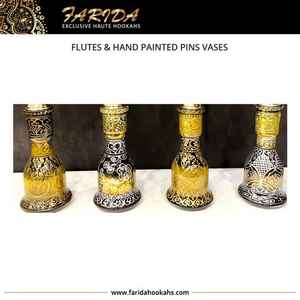 Ensemble de flûtes en laiton massif égyptien de haute qualité Offre Spéciale moyen un niveau Shisha peint à la main épingles Vases Laque Technics verre - Product Image 3