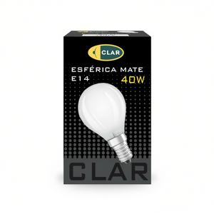 Bombilla incandescente esférica mate transparente E14 de 40W - Product Image 2