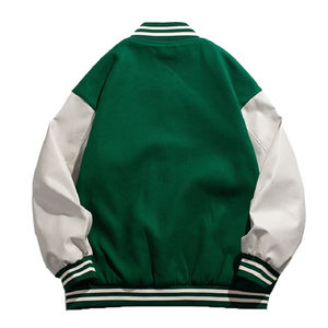 เสื้อแจ็กเก็ตบอมเบอร์ผ้าใบของผู้ชายเสื้อแจ็คเก็ตนักบอลผ้าแคนวาสสำหรับกีฬาฤดูหนาวสำหรับเล่นเบสบอลโชว์เสื้อแจ็กเก็ต - Product Image 2